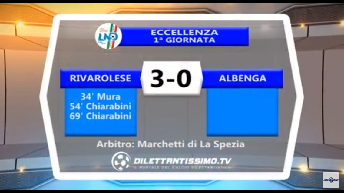 VIDEO: RIVAROLESE ALBENGA 3-0. Eccellenza 1ª Giornata