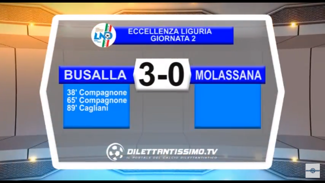 VIDEO: BUSALLA-MOLASSANA 3-0. Eccellenza 2ª Giornata