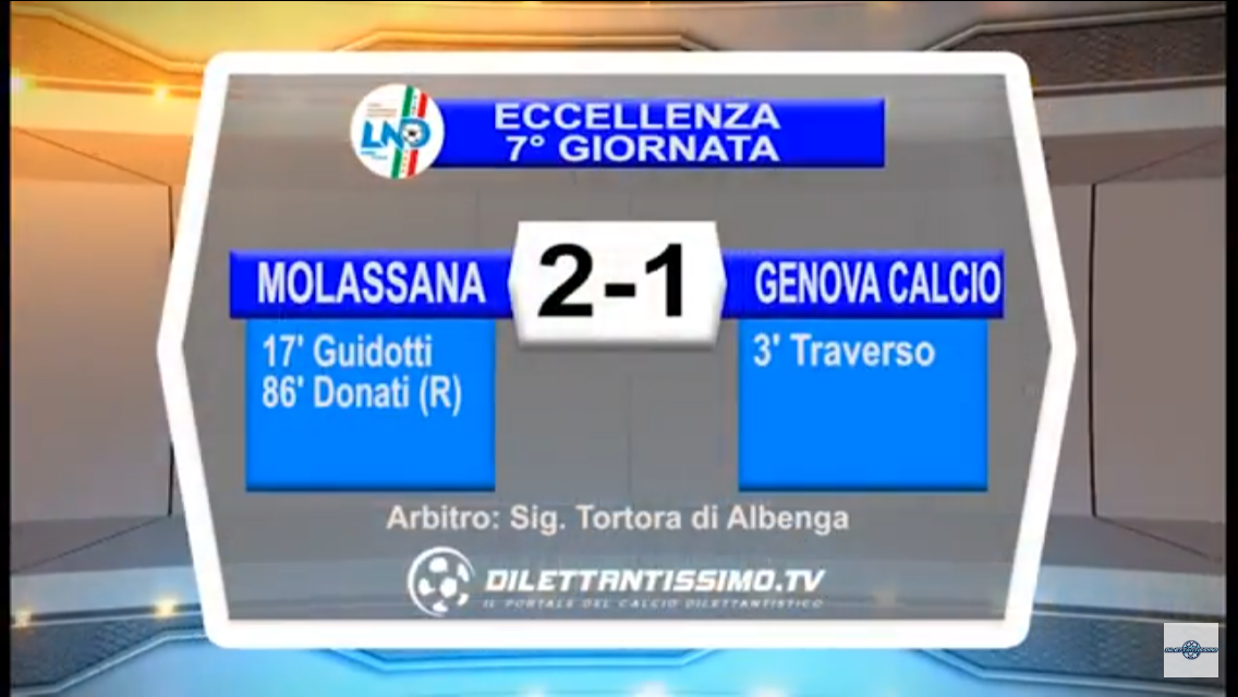 Video: Molassana – Genova Calcio 2-1. Eccellenza 7ª Giornata