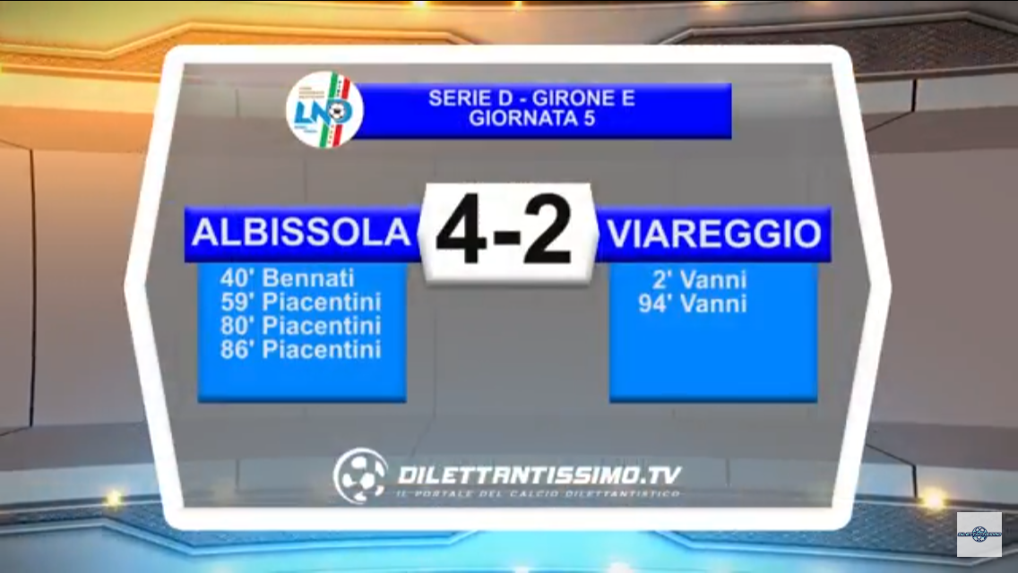 VIDEO: ALBISSOLA – VIAREGGIO 4-2. Serie D 5ª Giornata