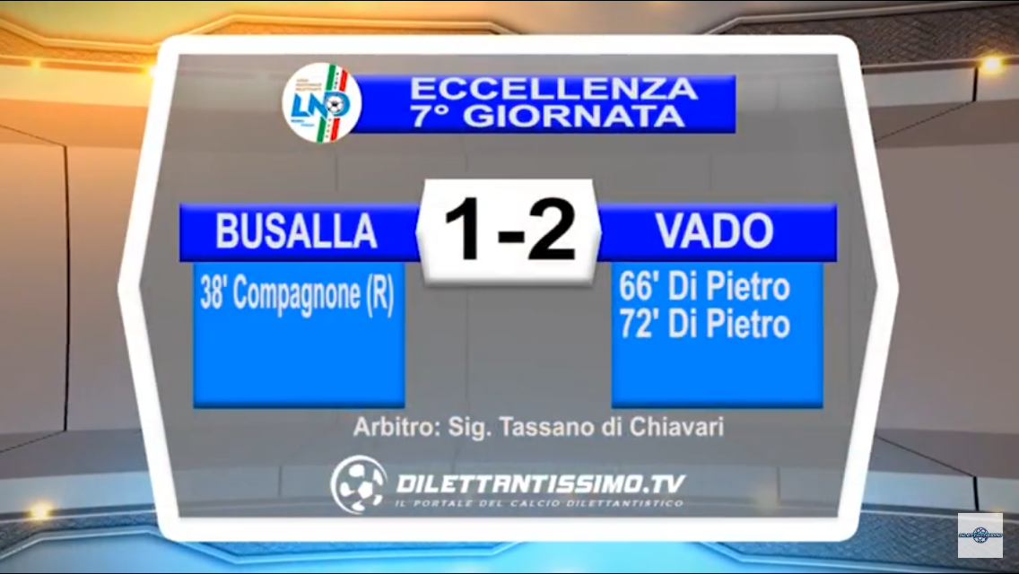 Video: Busalla – Vado 1-2. Eccellenza 7ª Giornata