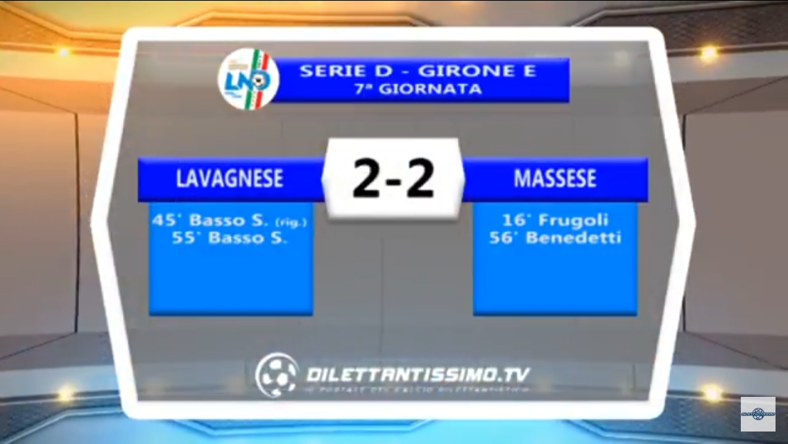 Video: LAVAGNESE-MASSESE 2-2 Serie D Girone E. 7ª Giornata 15/12/2017