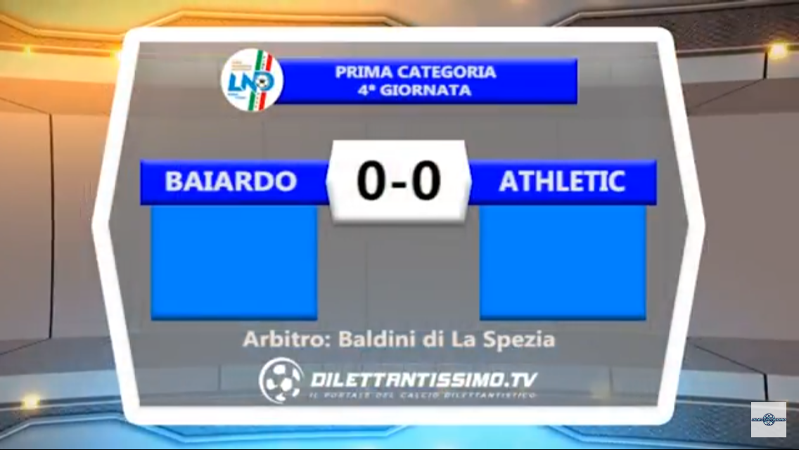 Video. BAIARDO-ATHLETIC 0-0. Promozione B 4ª Giornata