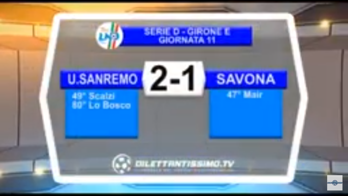 Video: SANREMESE-SAVONA 2-1. Serie D 11ª Giornata
