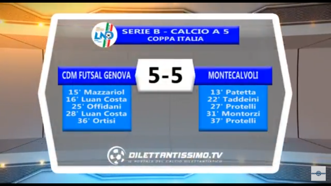 VIDEO COPPA ITALIA FUTSAL: CDM GENOVA-MONTECALVOLI 5-5