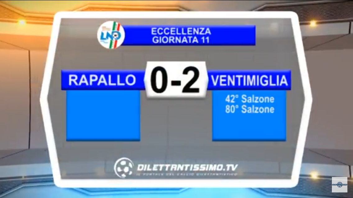 Video  ECCELLENZA 11ª Giornata: RAPALLO -VENTIMIGLIA 0-2