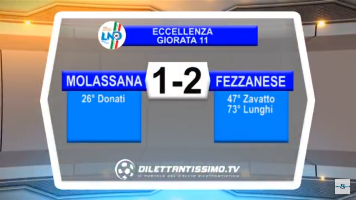 Video Eccellenza: MOLASSANA-FEZZANESE 1-2. Giornata 11ª