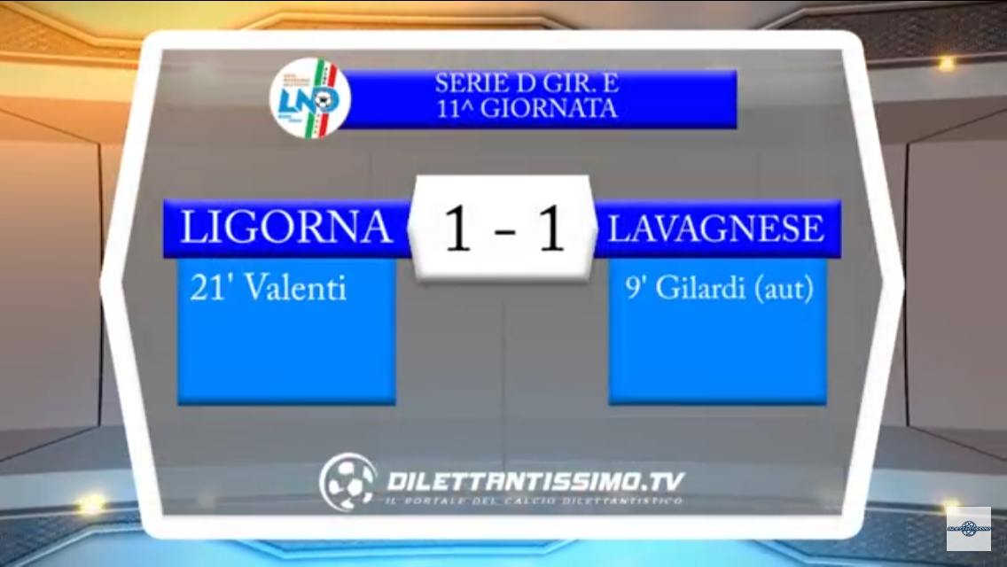 Video: Ligorna-Lavagnese 1-1. Seri D 11ª  Giornata. Gara sospesa