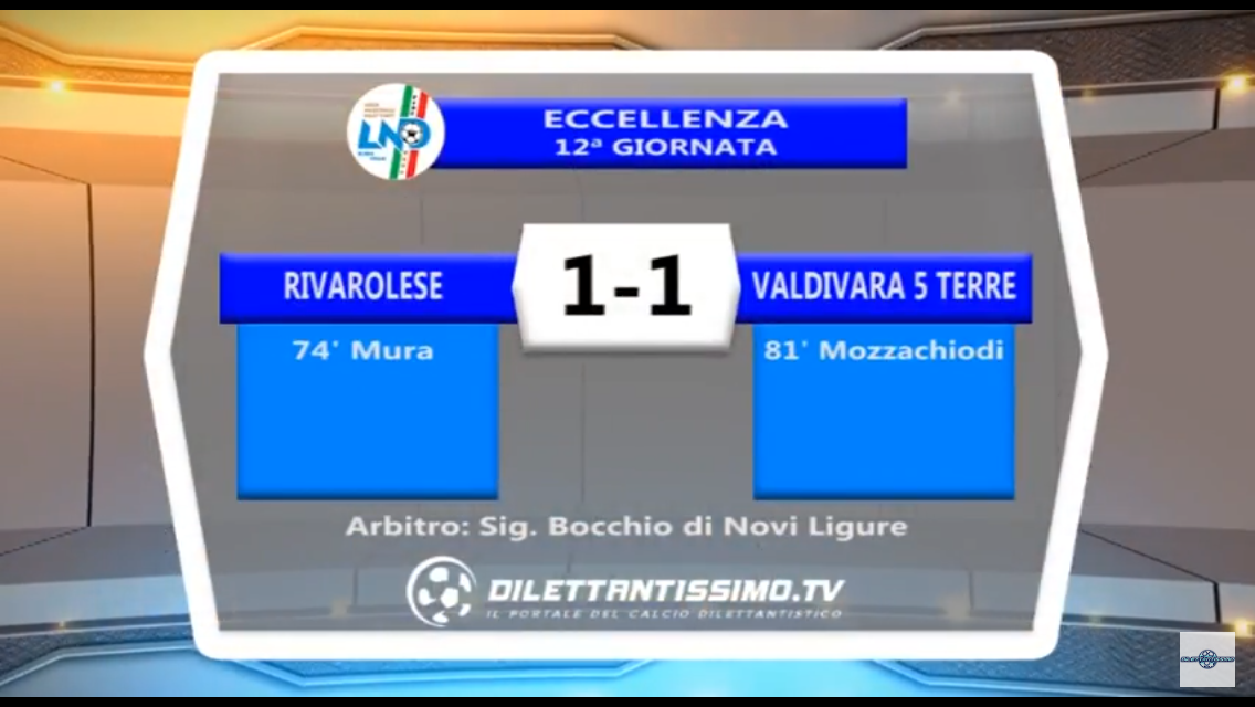 Video, RIVAROLESE-VALDIVARA 1-1. Eccellenza 12ª Giornata