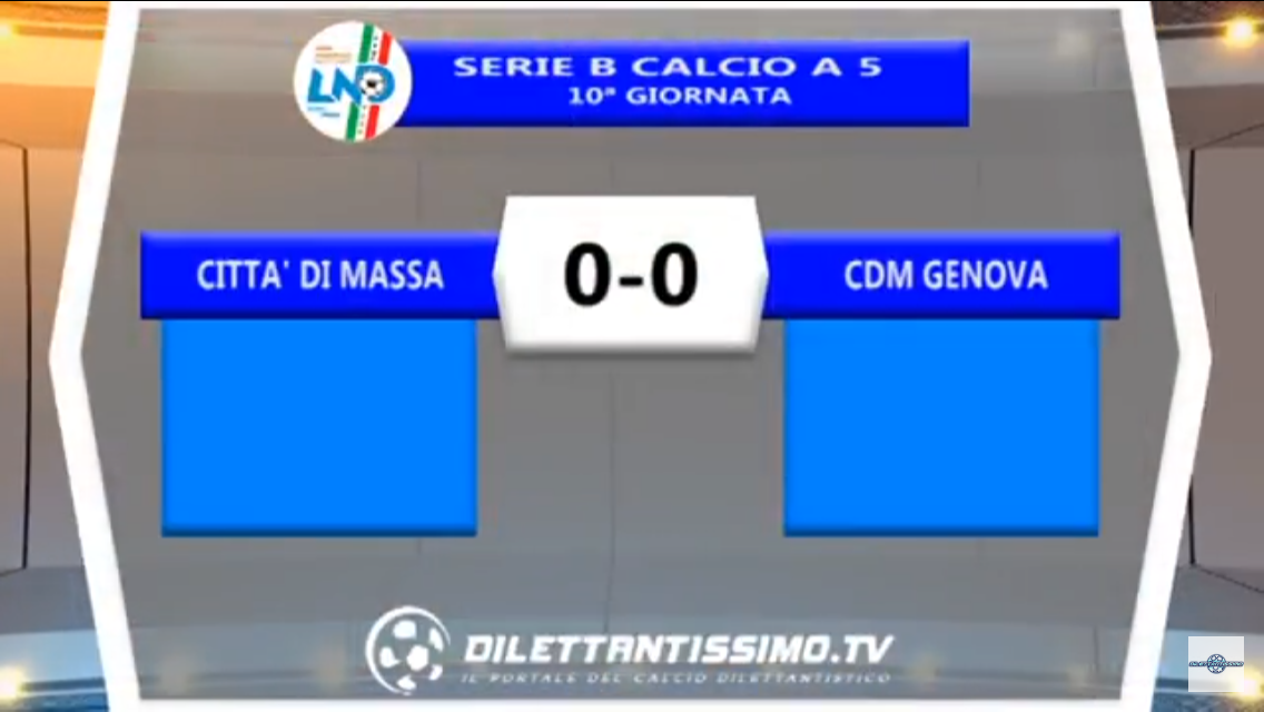 Video: Città di Massa-CDM Genova 0-0. Serie B 10 ^ Giornata Calcio a 5