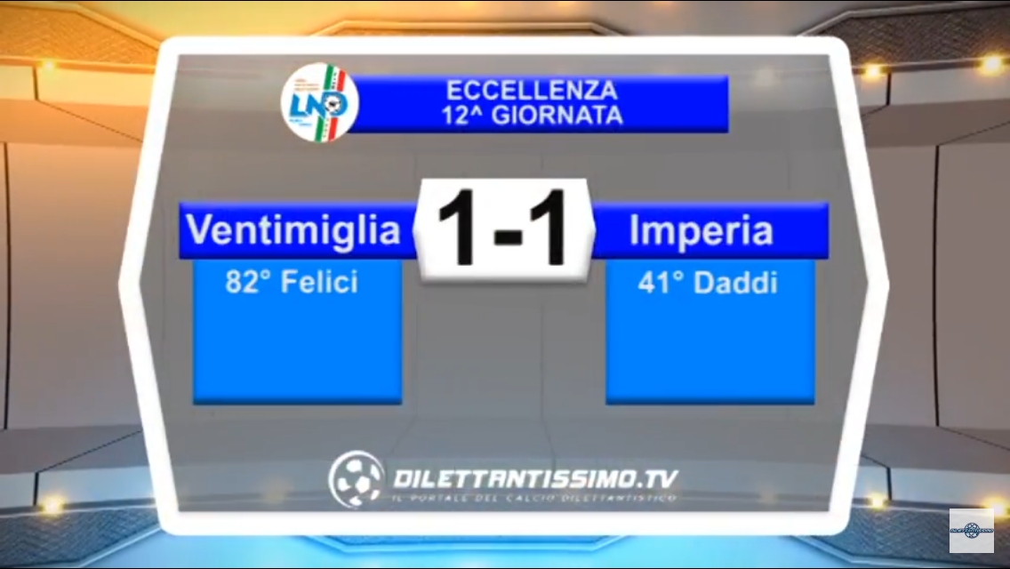 Video: VENTIMIGLIA-IMPERIA 1-1. Eccellenza 12ª Giornata