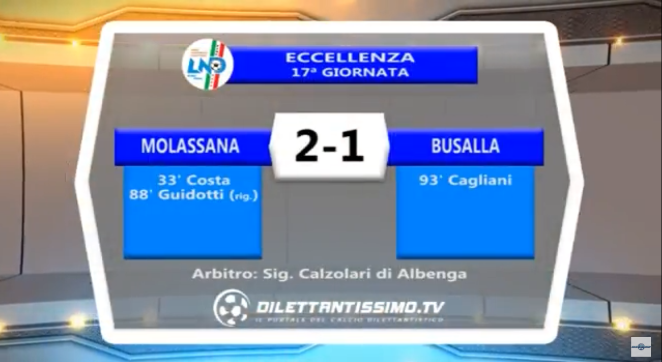 VIDEO – Eccellenza 17a giornata: Gli highlights di Molassana-Busalla 2-1