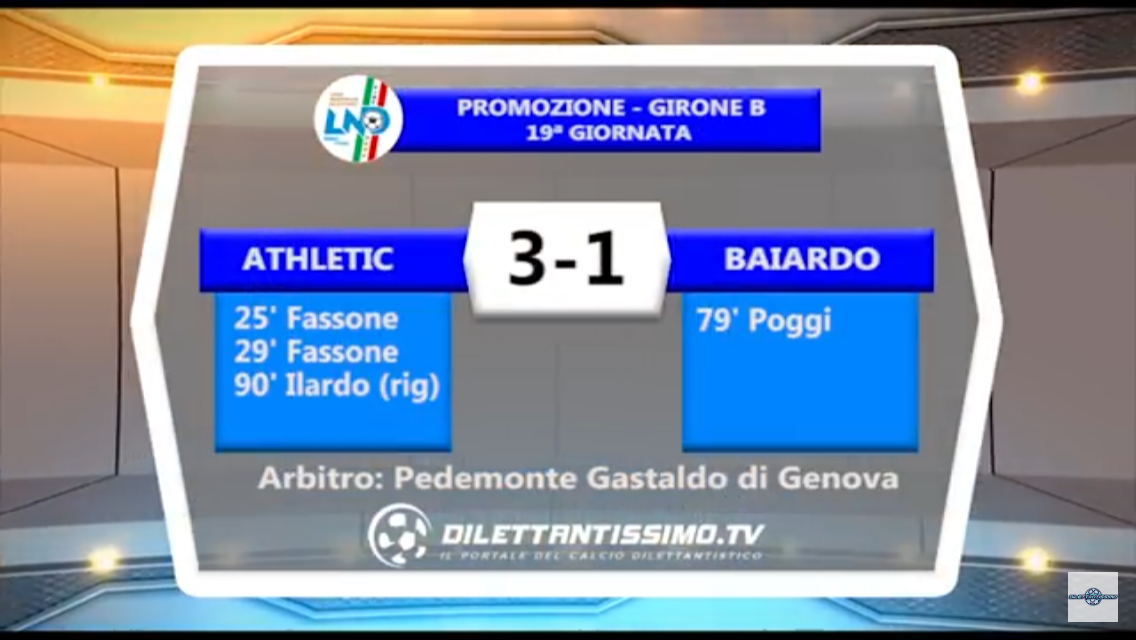 VIDEO: ATHLETIC-A.BAIARDO 3-1. Promozione B