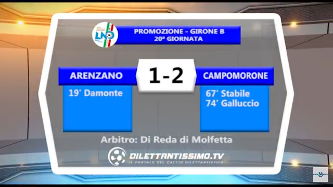 VIDEO, ARENZANO-CAMPOMORONE 1-2, Promozione  A, 19^ giornata