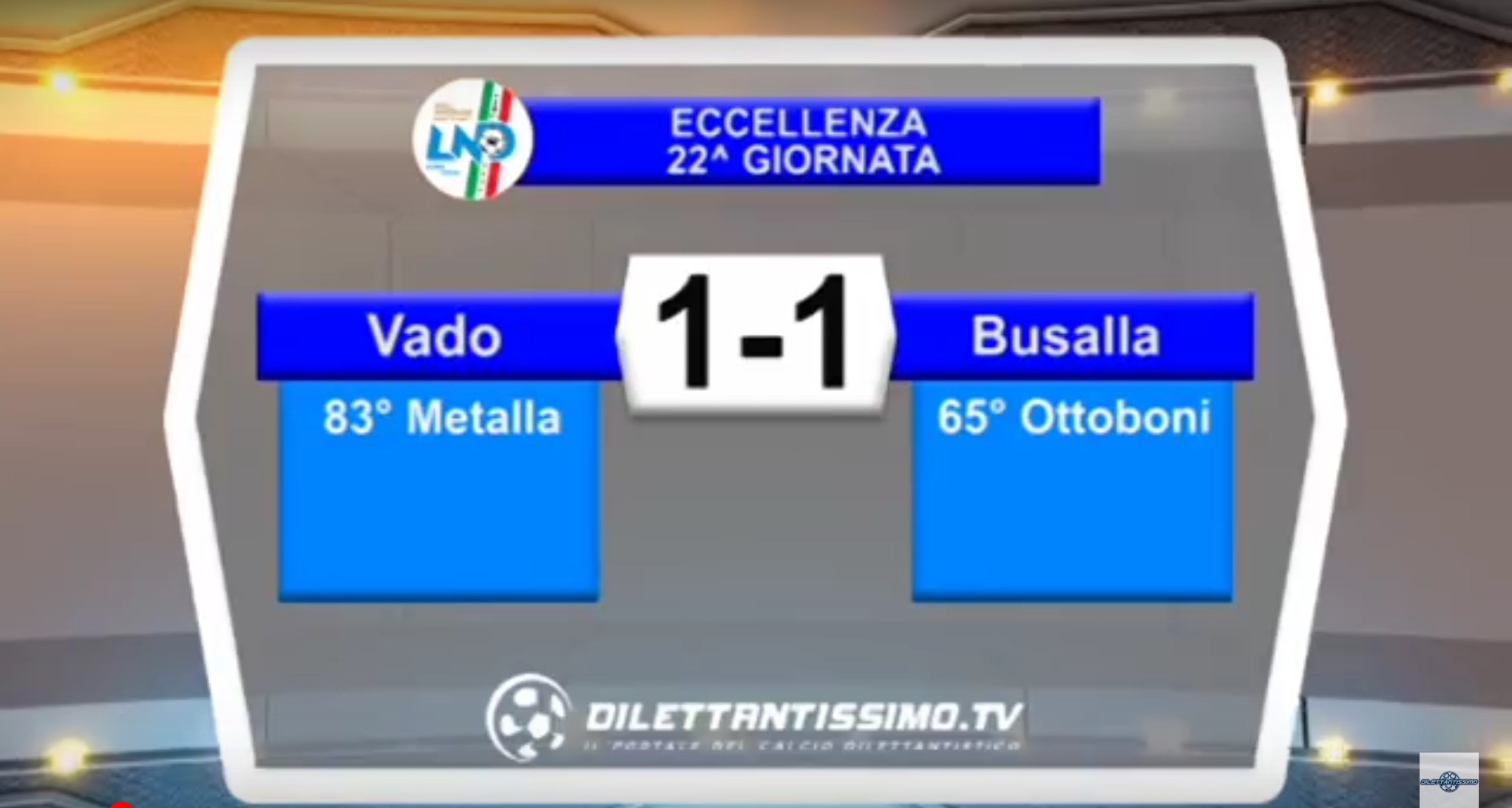 VIDEO: VADO – BUSALLA 1-1. ECCELLENZA 21^ Giornata