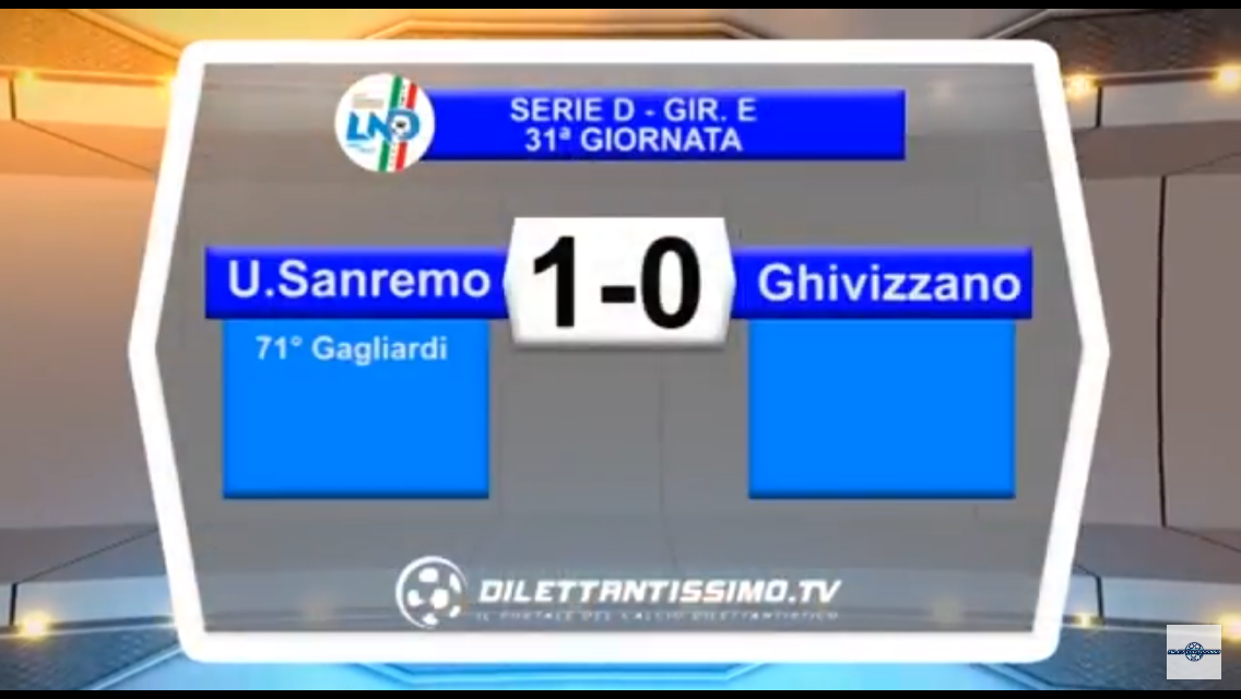 VIDEO: SANREMESE-GHIVIZZANO 1-0. Serie D Girone E