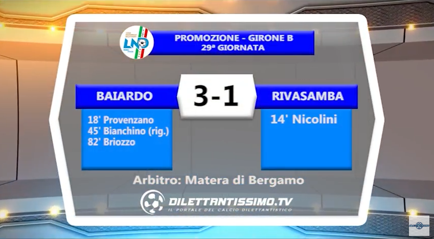 VIDEO – Promozione B: Gli highlitghs di Baiardo-Rivasamba 3-1