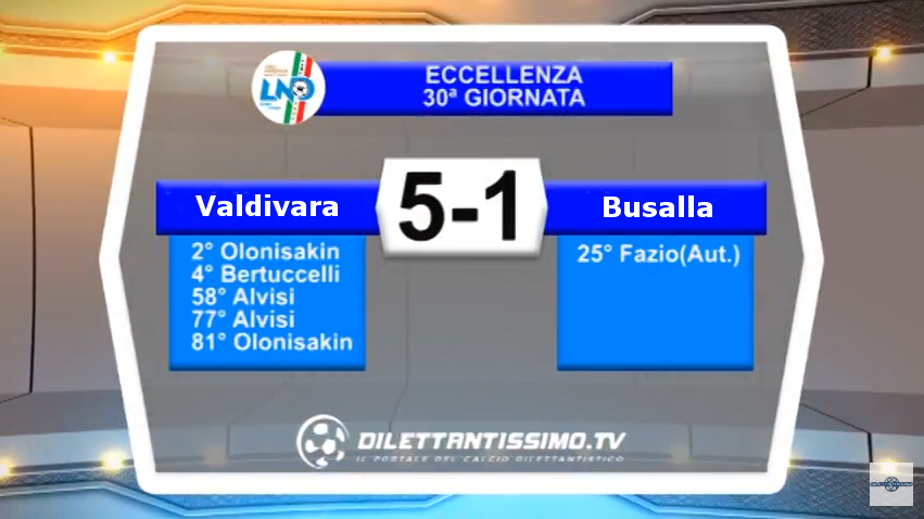VIDEO – Eccellenza: Gli highlights di Valdivara 5 Terre-Busalla 5-1