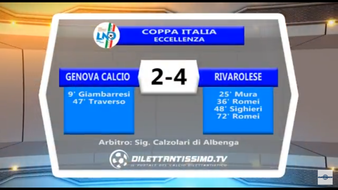 VIDEO: GENOVA CALCIO-RIVAROLESE 2-4. Sintesi