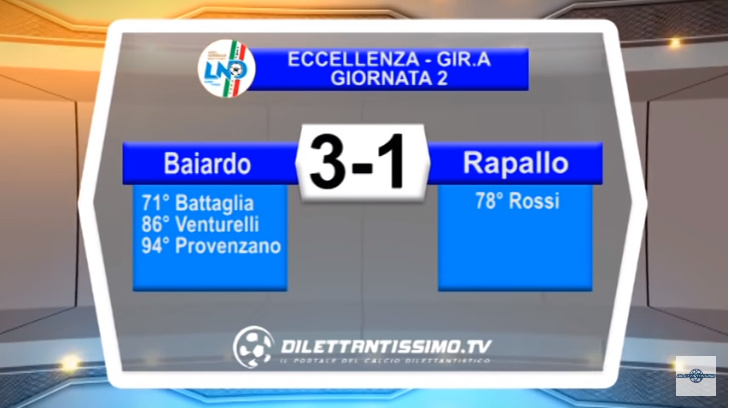 VIDEO – ECCELLENZA: Tutti i gol e le emozioni di Baiardo-Rapallo 3-1