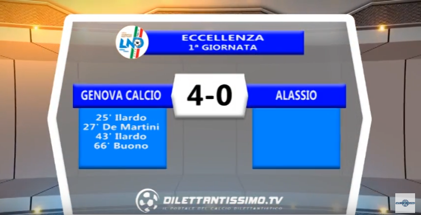 VIDEO – Eccellenza: Gli highlights di Genova Calcio – Alassio 4-0