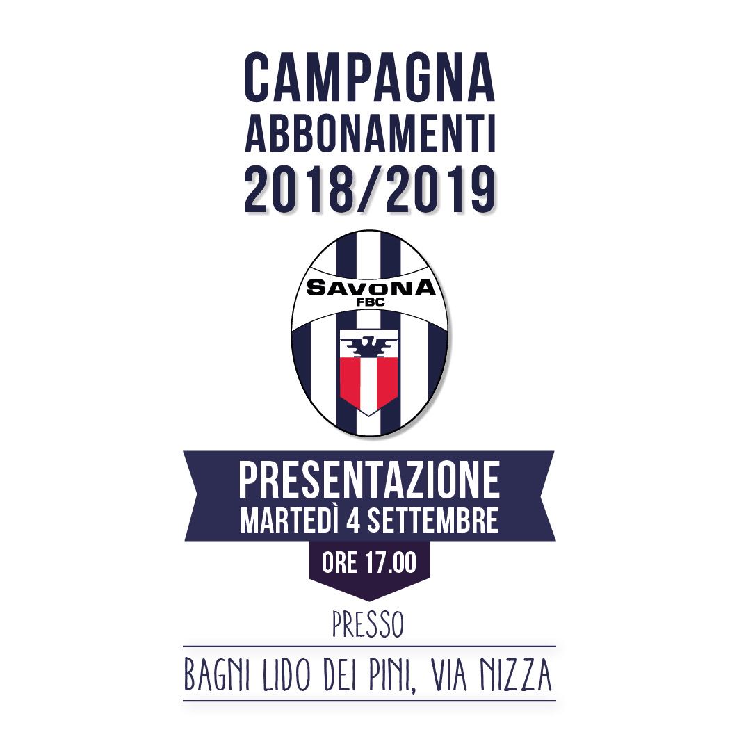 Savona, domani la presentazione della campagna abbonamenti