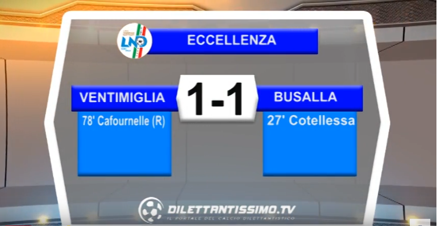 VIDEO – Eccellenza. Gli highlights di Ventimiglia – Busalla 1-1