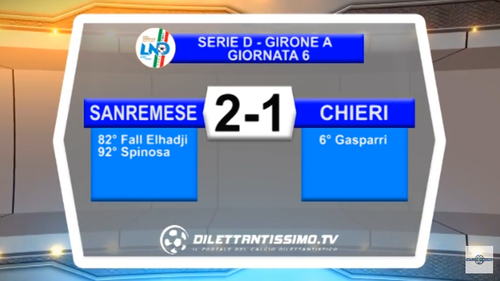 VIDEO – SERIE D: Il servizio di Sanremese-Chieri 2-1