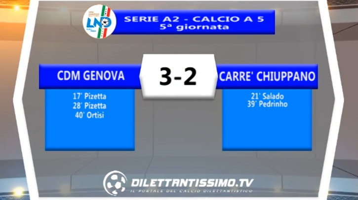 VIDEO – FUTSAL SERIE A2: Il servizio di CDM Genova – Carré Chiuppano 3-2