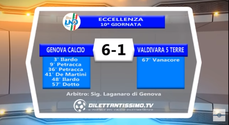 VIDEO – Eccellenza: Il servizio di Genova Calcio-Valdivara 6-1