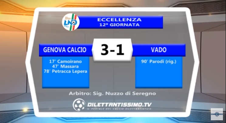 VIDEO – Eccellenza: Il servizio di Genova Calcio-Vado 3-1