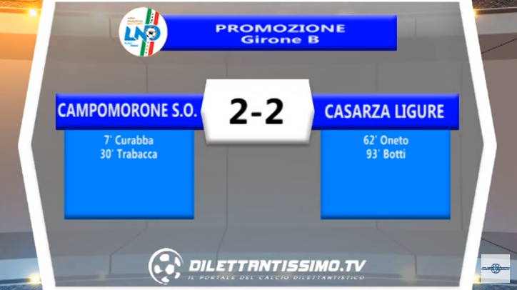 VIDEO – Promozione B: Il servizio di Campomorone SO-Casarza 2-2