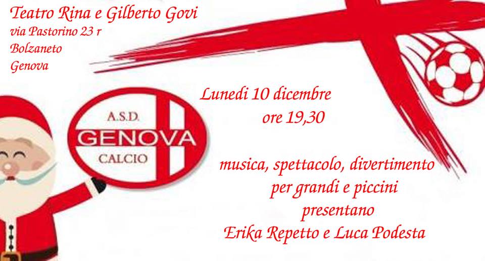 Genova Calcio, il 10 dicembre la festa di Natale al Teatro Govi