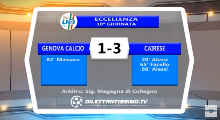 VIDEO – Eccellenza: Il servizio di Genova Calcio-Cairese 1-3