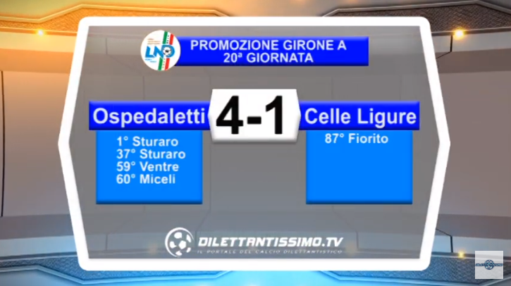 VIDEO – Promo A: Il servizio di Ospedaletti-Celle 4-1