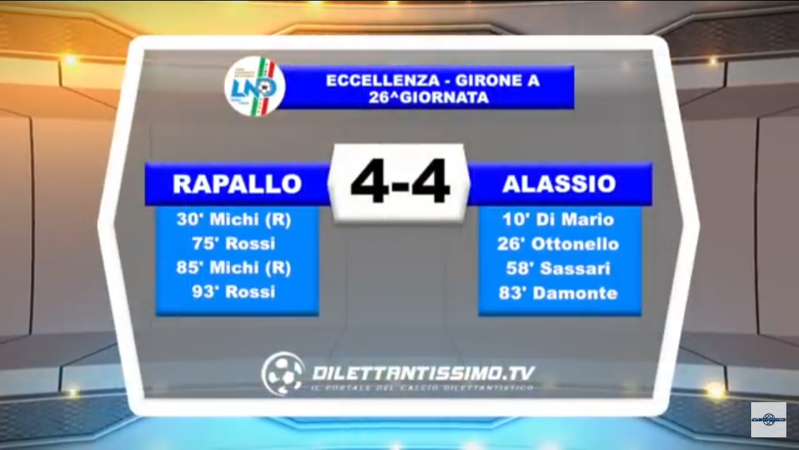 VIDEO: RAPALLO – ALASSIO 4-4