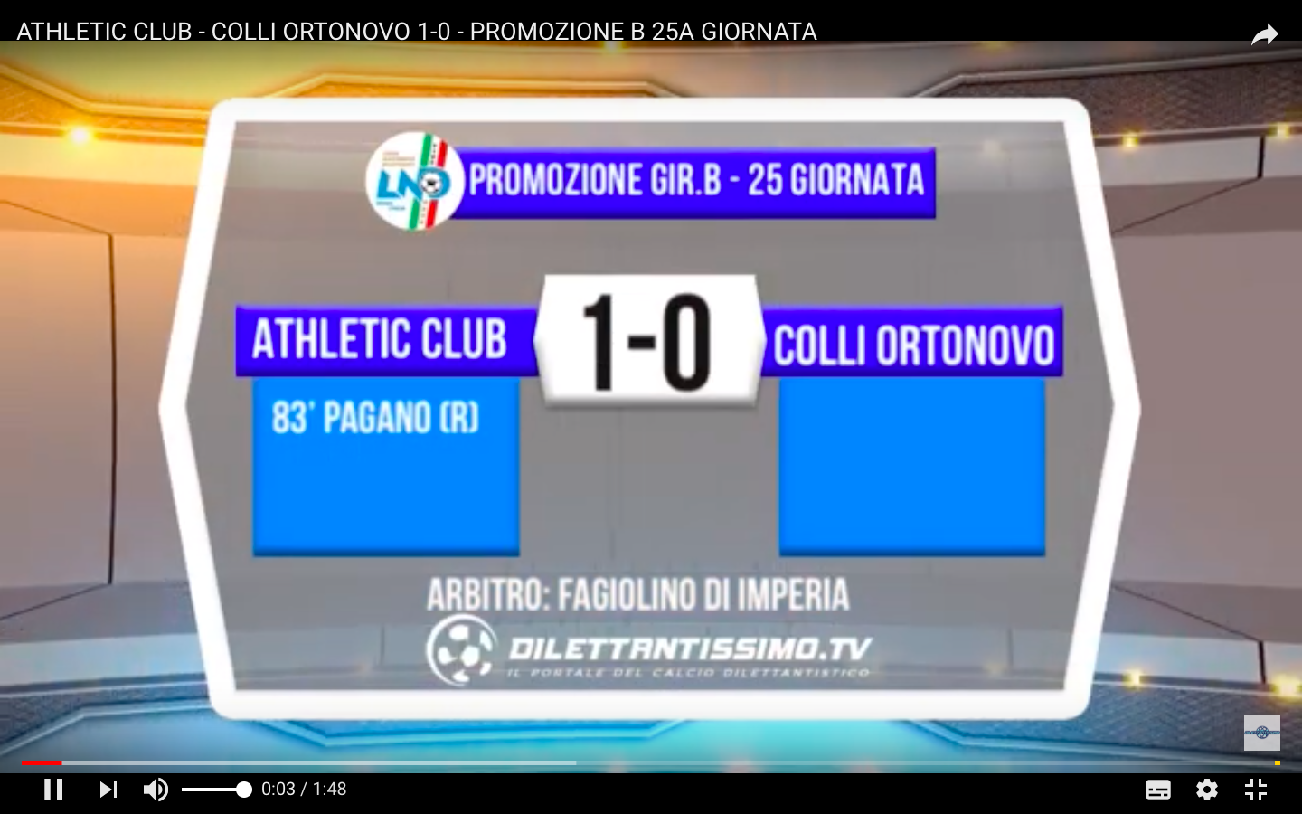 VIDEO – ATHLETIC CLUB-COLLI ORTONOVO 1-0