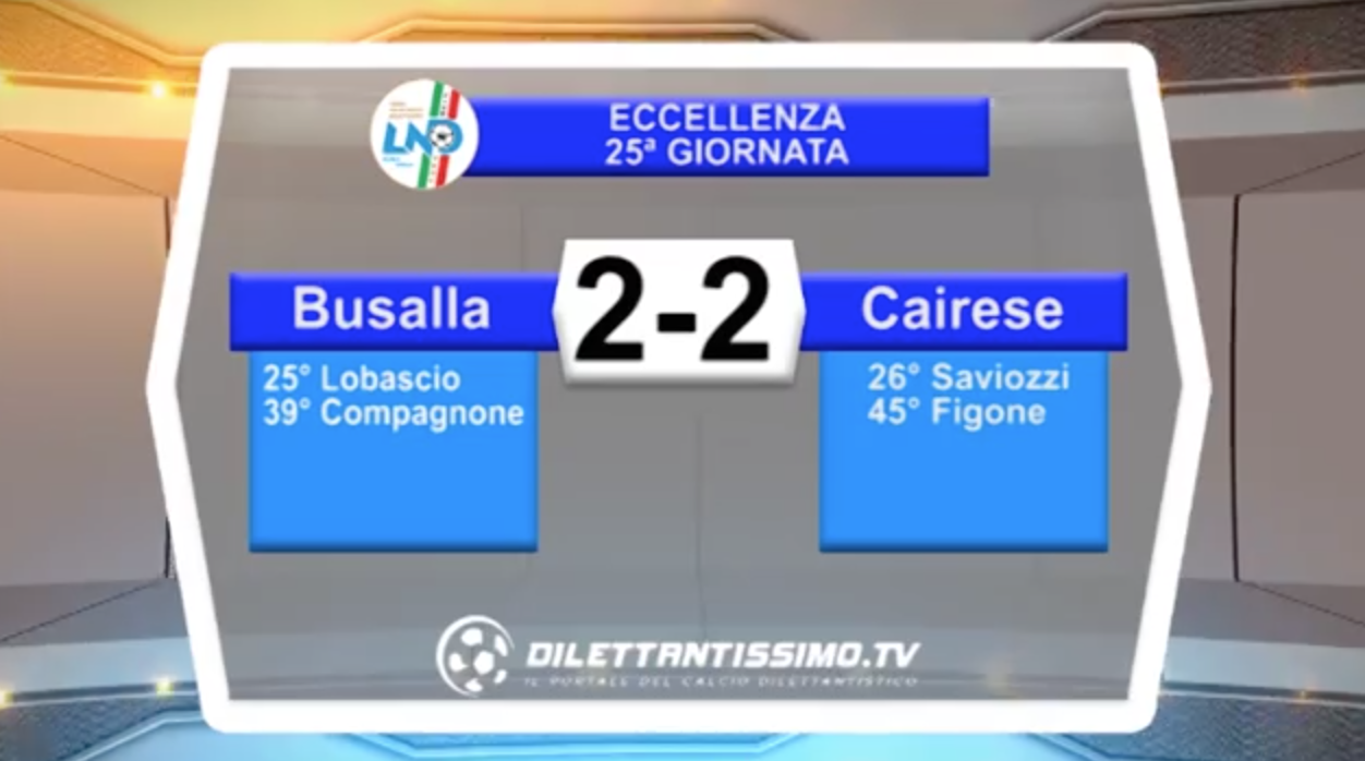 VIDEO – BUSALLA-CAIRESE 2-2