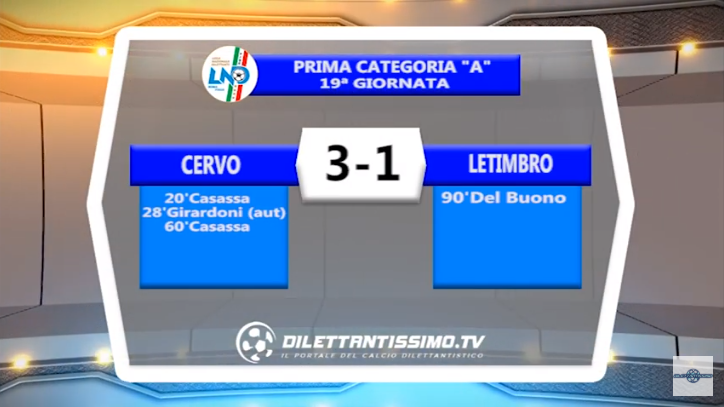 VIDEO – Prima A: Il servizio di Cervo-Letimbro 3-1