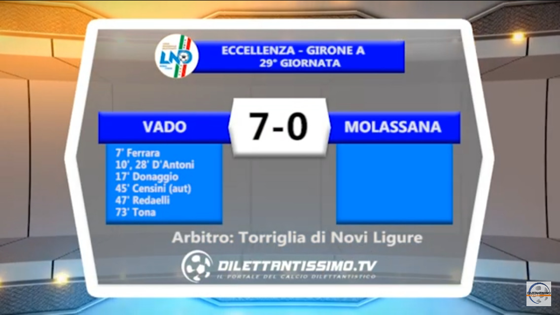 VIDEO: VADO – MOLASSANA 7-0. Highlights + Interviste