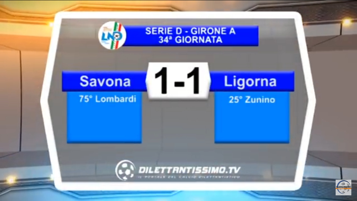 VIDEO: SAVONA-LIGORNA 1-1 play off per entrambi