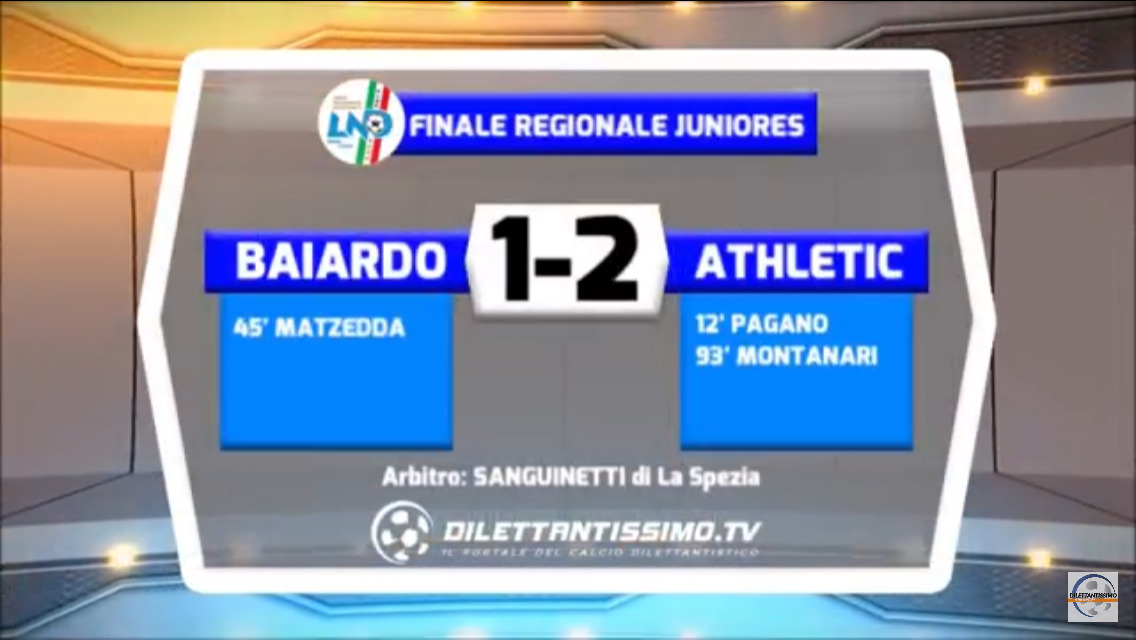 VIDEO FINALE JUNIORES: BAIARDO – ATHLETIC 1-2. Highlights +Intervista