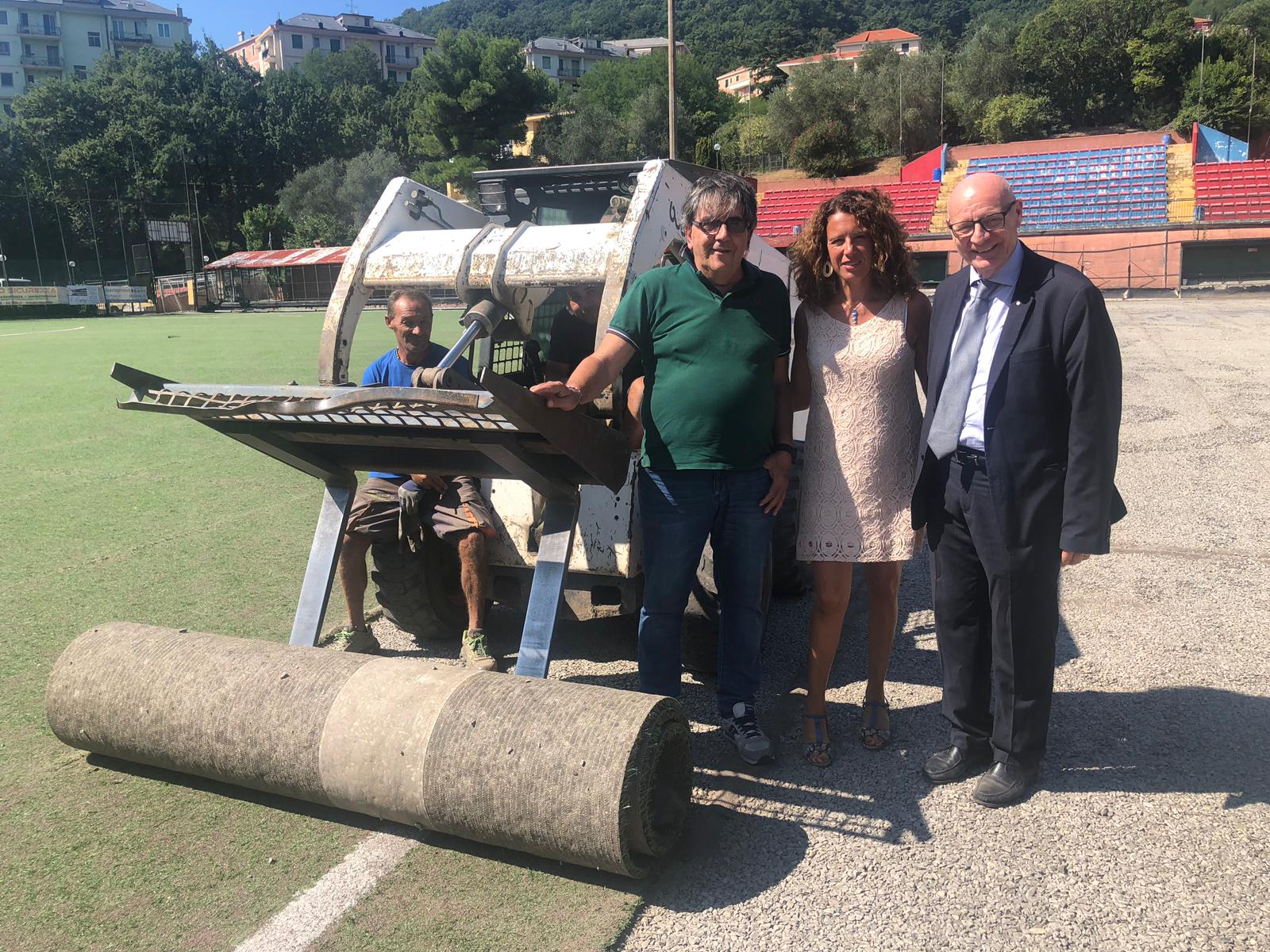 ILARIA CAVO ASSESSORE ALLO SPORT DELLA LIGURIA IN VISITA AL MOLASSANA, BAIARDO E LIGORNA PER IL RIFACIMENTO DEL CAMPO