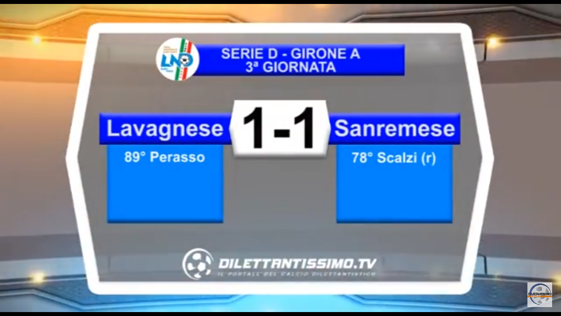 VIDEO: LAVAGNESE – SANREMESE 1-1. Highlights