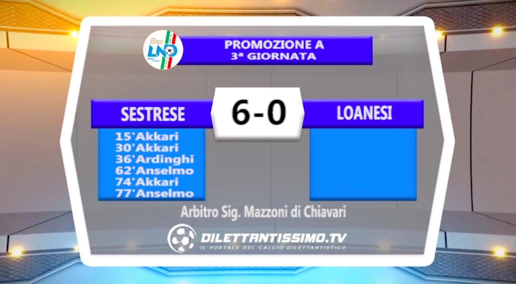 Video: SESTRESE – LOANESI 6-0 Highlights + Interviste