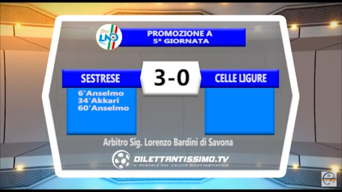 Sestrese Celle Ligure 3-0