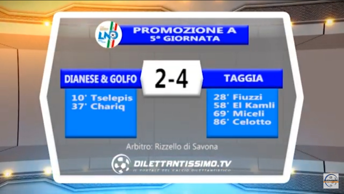 VIDEO: GOLFO &DIANO TAGGIA 2-4. Higlights + Sintesi