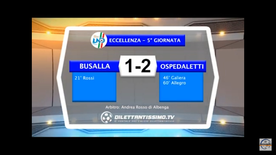 Video: BUSALLA – OSPEDALETTI 1-2. Highlights