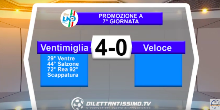 VIDEO – VENTIMIGLIA – VELOCE 4-0: le immagini del match