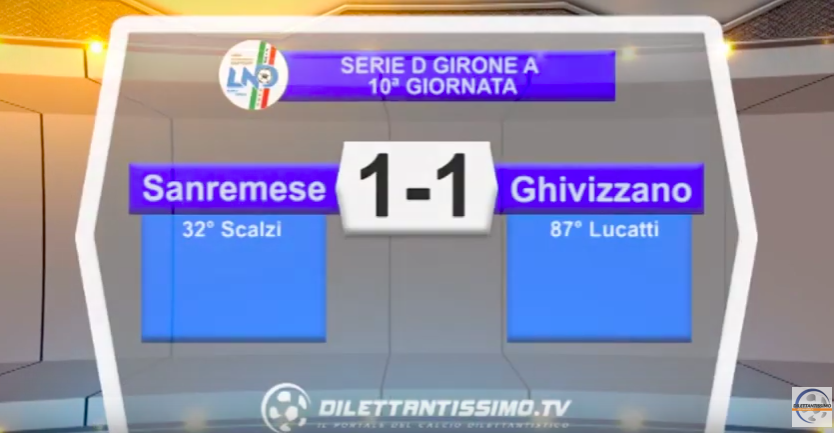 SANREMESE – GHIVIZZANO 1-1: Highlights della partita